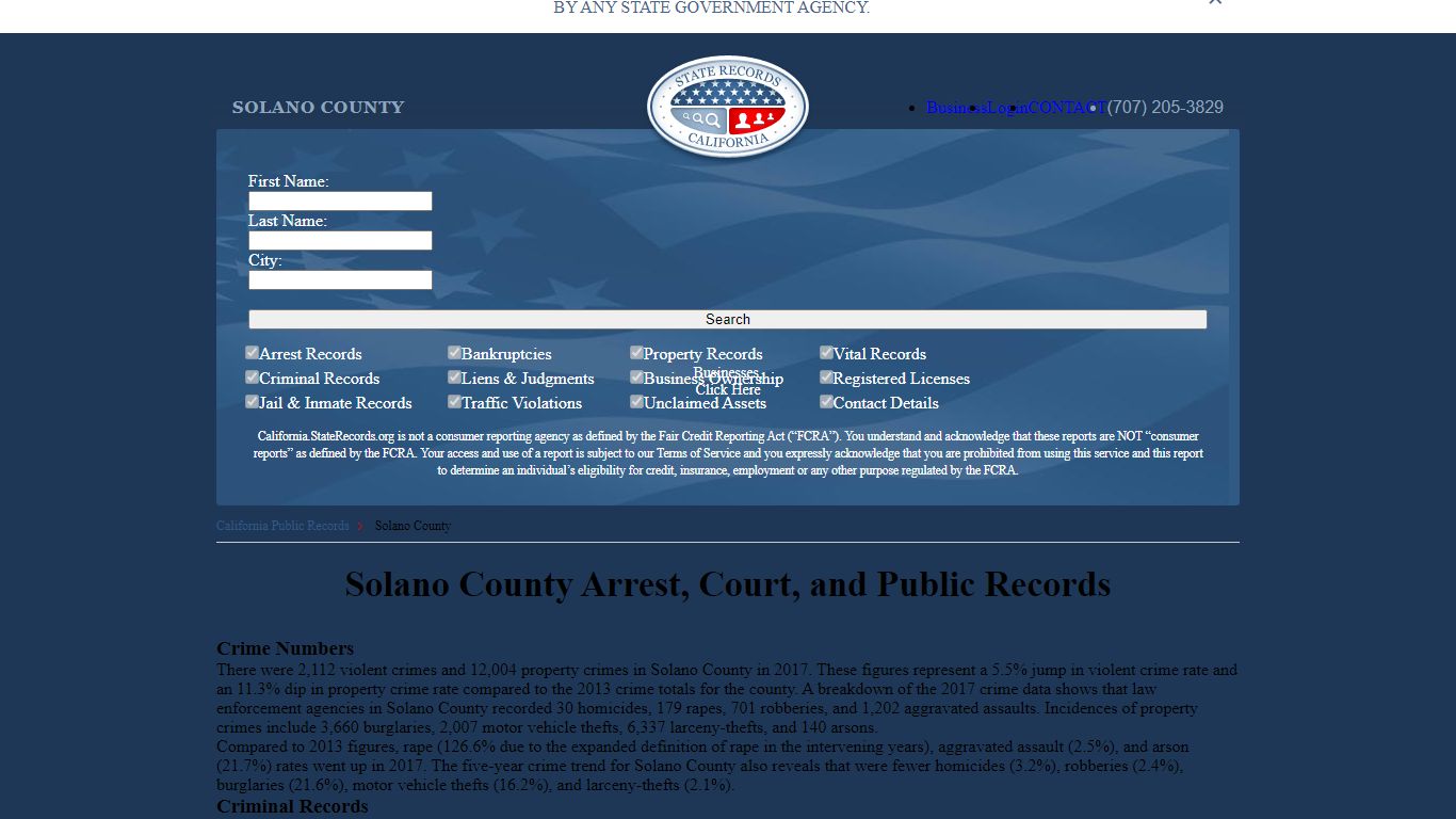 Solano County Arrest, Court, and Public Records